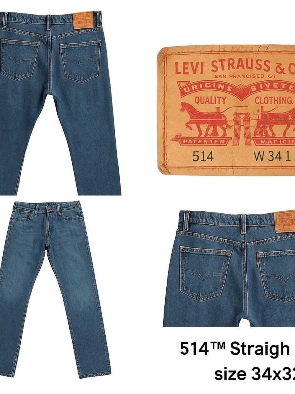 Levi's 514 Straight Fit Jeans – Size 34x32